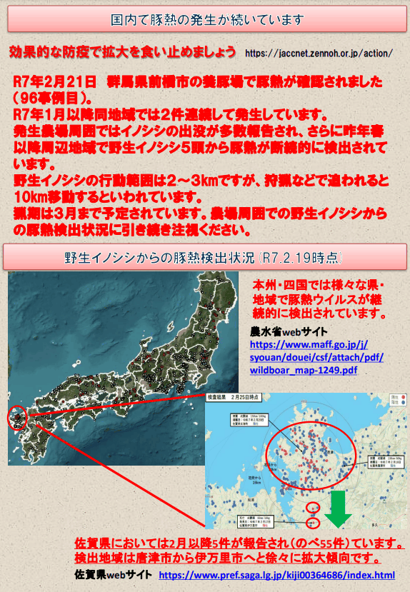 家畜疾病情報-豚熱（CSF） | JACCネット